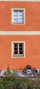 Musterfenster für historischen Leinölfarbanstrich