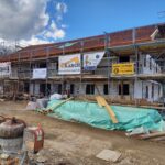 Außenansicht des Zachhofs während der Restaurierung